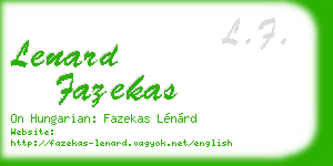 lenard fazekas business card